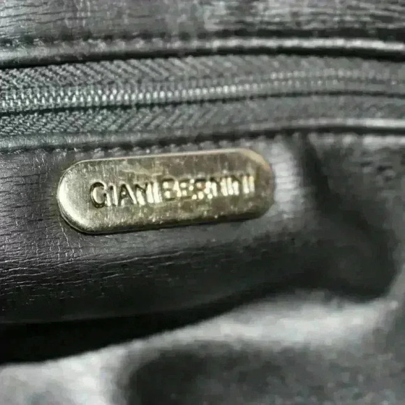 GIANI BERNINI Black Leather Crossbody Medium Purse Triple Compartment Envelope - Picture 8 of 14